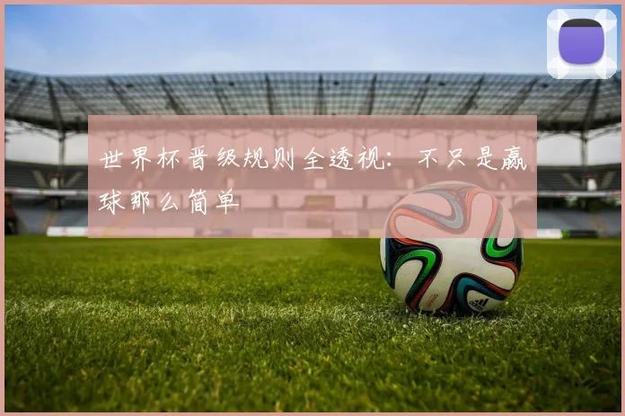 世界杯晋级规则全透视：不只是赢球那么简单